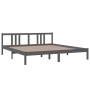 Estructura de cama de matrimonio madera maciza gris 180x200 cm de vidaXL, Camas y somieres - Ref: Foro24-814901, Precio: 147,...