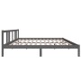 Gray solid wood double bed frame 180x200 cm by vidaXL, Beds and slatted bases - Ref: Foro24-814901, Price: 147,55 €, Discount: %