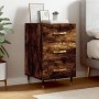 Smoked oak engineered wood bedside table 40x40x66 cm by vidaXL, Nightstands - Ref: Foro24-827641, Price: 60,23 €, Discount: %