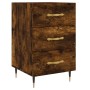 Smoked oak engineered wood bedside table 40x40x66 cm by vidaXL, Nightstands - Ref: Foro24-827641, Price: 60,23 €, Discount: %