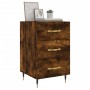 Smoked oak engineered wood bedside table 40x40x66 cm by vidaXL, Nightstands - Ref: Foro24-827641, Price: 60,23 €, Discount: %