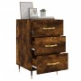 Smoked oak engineered wood bedside table 40x40x66 cm by vidaXL, Nightstands - Ref: Foro24-827641, Price: 60,23 €, Discount: %