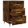 Smoked oak engineered wood bedside table 40x40x66 cm by vidaXL, Nightstands - Ref: Foro24-827641, Price: 60,23 €, Discount: %