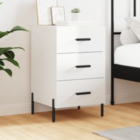 Glossy white engineered wood bedside table 40x40x66 cm by vidaXL, Nightstands - Ref: Foro24-827670, Price: 73,99 €, Discount: %