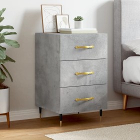 Concrete gray engineered wood bedside table 40x40x66 cm by vidaXL, Nightstands - Ref: Foro24-827640, Price: 59,22 €, Discount: %