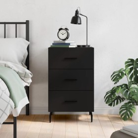 Black engineered wood nightstand 40x40x66 cm by vidaXL, Nightstands - Ref: Foro24-827677, Price: 66,47 €, Discount: %