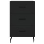 Black engineered wood nightstand 40x40x66 cm by vidaXL, Nightstands - Ref: Foro24-827677, Price: 66,47 €, Discount: %