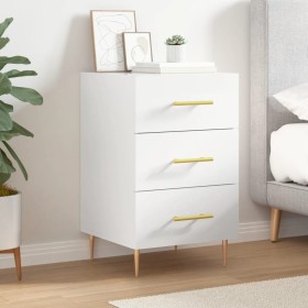 Glossy white engineered wood bedside table 40x40x66 cm by vidaXL, Nightstands - Ref: Foro24-827646, Price: 70,97 €, Discount: %