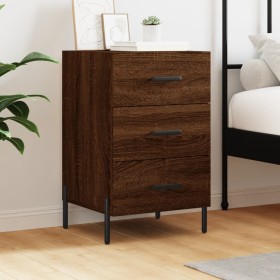 Oak brown engineered wood bedside table 40x40x66 cm by vidaXL, Nightstands - Ref: Foro24-827675, Price: 56,71 €, Discount: %