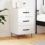 Glossy white engineered wood bedside table 40x40x66 cm by vidaXL, Nightstands - Ref: Foro24-827654, Price: 66,30 €, Discount: %