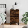 Smoked oak engineered wood bedside table 40x40x66 cm by vidaXL, Nightstands - Ref: Foro24-827689, Price: 65,44 €, Discount: %