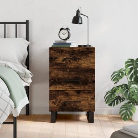 Smoked oak engineered wood bedside table 40x40x66 cm by vidaXL, Nightstands - Ref: Foro24-827689, Price: 65,99 €, Discount: %