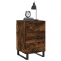 Smoked oak engineered wood bedside table 40x40x66 cm by vidaXL, Nightstands - Ref: Foro24-827689, Price: 65,44 €, Discount: %