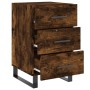 Smoked oak engineered wood bedside table 40x40x66 cm by vidaXL, Nightstands - Ref: Foro24-827689, Price: 65,44 €, Discount: %