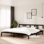 Estructura de cama de madera maciza negro 200x200 cm de vidaXL, Camas y somieres - Ref: Foro24-814908, Precio: 103,95 €, Desc...