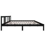 Estructura de cama de madera maciza negro 200x200 cm de vidaXL, Camas y somieres - Ref: Foro24-814908, Precio: 103,95 €, Desc...