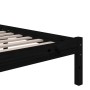 Estructura de cama de madera maciza negro 200x200 cm de vidaXL, Camas y somieres - Ref: Foro24-814908, Precio: 103,95 €, Desc...