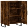 Aparador de madera de ingeniería roble ahumado 69,5x34x90 cm de vidaXL, Aparadores - Ref: Foro24-827753, Precio: 100,54 €, De...