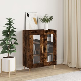 Aparador de madera de ingeniería roble ahumado 69,5x34x90 cm de vidaXL, Aparadores - Ref: Foro24-827777, Precio: 85,99 €, Des...