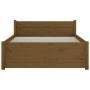 Estructura de cama madera maciza marrón miel 90x190 cm de vidaXL, Camas y somieres - Ref: Foro24-815012, Precio: 81,74 €, Des...