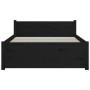 Black solid wood single bed frame 90x190 cm by vidaXL, Beds and slatted bases - Ref: Foro24-815013, Price: 110,55 €, Discount: %