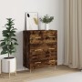 Smoked oak engineered wood sideboard 69.5x34x90 cm by vidaXL, Sideboards - Ref: Foro24-827841, Price: 96,74 €, Discount: %