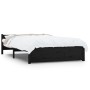 Estructura de cama madera maciza negra 120x190 cm de vidaXL, Camas y somieres - Ref: Foro24-815018, Precio: 108,27 €, Descuen...