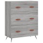 Cómoda madera de ingeniería gris Sonoma 69,5x34x90 cm de vidaXL, Cajoneras - Ref: Foro24-827826, Precio: 106,52 €, Descuento: %