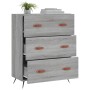 Cómoda madera de ingeniería gris Sonoma 69,5x34x90 cm de vidaXL, Cajoneras - Ref: Foro24-827826, Precio: 106,52 €, Descuento: %