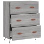 Cómoda madera de ingeniería gris Sonoma 69,5x34x90 cm de vidaXL, Cajoneras - Ref: Foro24-827826, Precio: 106,52 €, Descuento: %