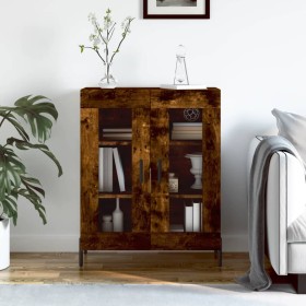 Smoked oak engineered wood sideboard 69.5x34x90 cm by vidaXL, Sideboards - Ref: Foro24-827801, Price: 86,54 €, Discount: %