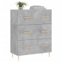 Aparador de madera de ingeniería gris hormigón 69,5x34x90 cm de vidaXL, Aparadores - Ref: Foro24-827840, Precio: 96,85 €, Des...