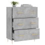 Aparador de madera de ingeniería gris hormigón 69,5x34x90 cm de vidaXL, Aparadores - Ref: Foro24-827840, Precio: 96,85 €, Des...