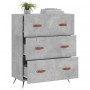 Cómoda madera de ingeniería gris hormigón 69,5x34x90 cm de vidaXL, Cajoneras - Ref: Foro24-827824, Precio: 108,03 €, Descuent...