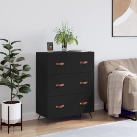 Black engineered wood chest of drawers 69.5x34x90 cm by vidaXL, Drawers - Ref: Foro24-827821, Price: 104,99 €, Discount: %