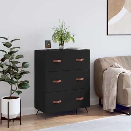 Black engineered wood chest of drawers 69.5x34x90 cm by vidaXL, Drawers - Ref: Foro24-827821, Price: 105,00 €, Discount: %