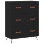 Black engineered wood chest of drawers 69.5x34x90 cm by vidaXL, Drawers - Ref: Foro24-827821, Price: 105,00 €, Discount: %