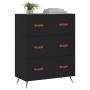 Black engineered wood chest of drawers 69.5x34x90 cm by vidaXL, Drawers - Ref: Foro24-827821, Price: 105,00 €, Discount: %