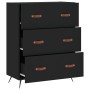 Black engineered wood chest of drawers 69.5x34x90 cm by vidaXL, Drawers - Ref: Foro24-827821, Price: 105,00 €, Discount: %