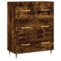 Aparador de madera de ingeniería roble ahumado 69,5x34x90 cm de vidaXL, Aparadores - Ref: Foro24-827833, Precio: 92,02 €, Des...