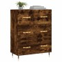 Aparador de madera de ingeniería roble ahumado 69,5x34x90 cm de vidaXL, Aparadores - Ref: Foro24-827833, Precio: 92,02 €, Des...