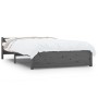 Estructura de cama madera maciza gris doble 135x190 cm de vidaXL, Camas y somieres - Ref: Foro24-815021, Precio: 130,55 €, De...