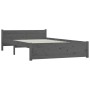 Estructura de cama madera maciza gris doble 135x190 cm de vidaXL, Camas y somieres - Ref: Foro24-815021, Precio: 130,55 €, De...