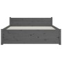 Estructura de cama madera maciza gris doble 135x190 cm de vidaXL, Camas y somieres - Ref: Foro24-815021, Precio: 130,55 €, De...