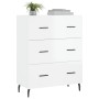 Sideboard aus glänzendem weißem Sperrholz 69,5x34x90 cm von vidaXL, Sideboards - Ref: Foro24-827870, Preis: 104,19 €, Rabatt: %