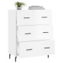 Aparador de madera contrachapada blanco brillante 69,5x34x90 cm de vidaXL, Aparadores - Ref: Foro24-827870, Precio: 104,19 €,...