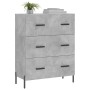 Aparador de madera de ingeniería gris hormigón 69,5x34x90 cm de vidaXL, Aparadores - Ref: Foro24-827864, Precio: 103,93 €, De...