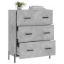 Aparador de madera de ingeniería gris hormigón 69,5x34x90 cm de vidaXL, Aparadores - Ref: Foro24-827864, Precio: 103,93 €, De...