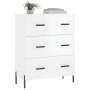 Aparador de madera contrachapada blanco brillante 69,5x34x90 cm de vidaXL, Aparadores - Ref: Foro24-827862, Precio: 114,79 €,...