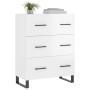 Aparador de madera contrachapada blanco brillante 69,5x34x90 cm de vidaXL, Aparadores - Ref: Foro24-827878, Precio: 115,99 €,...